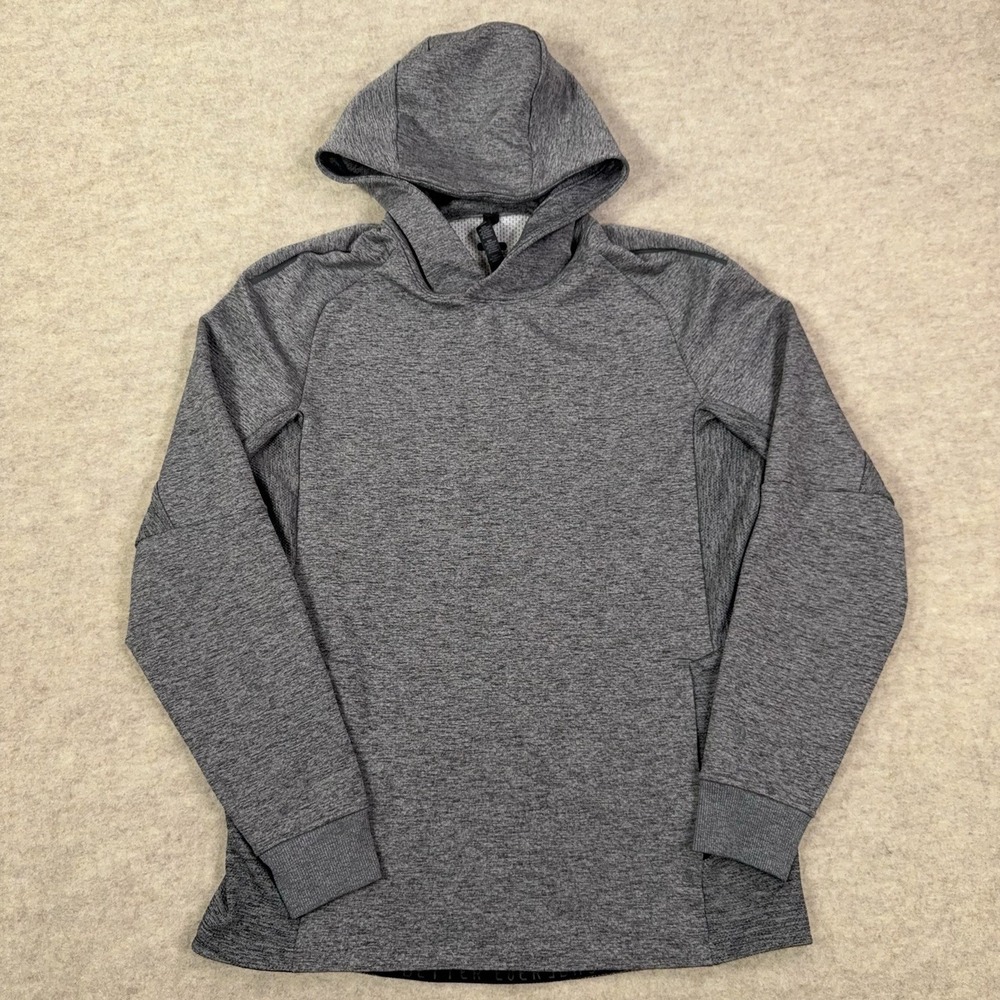 Lululemon Textured Tech Hoodie Grey Pullover Sweatshirt Mens Small Athleisure